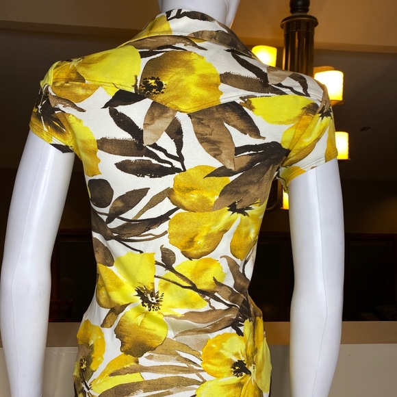 Cache Yellow Floral Print Top - Picture 8 of 13